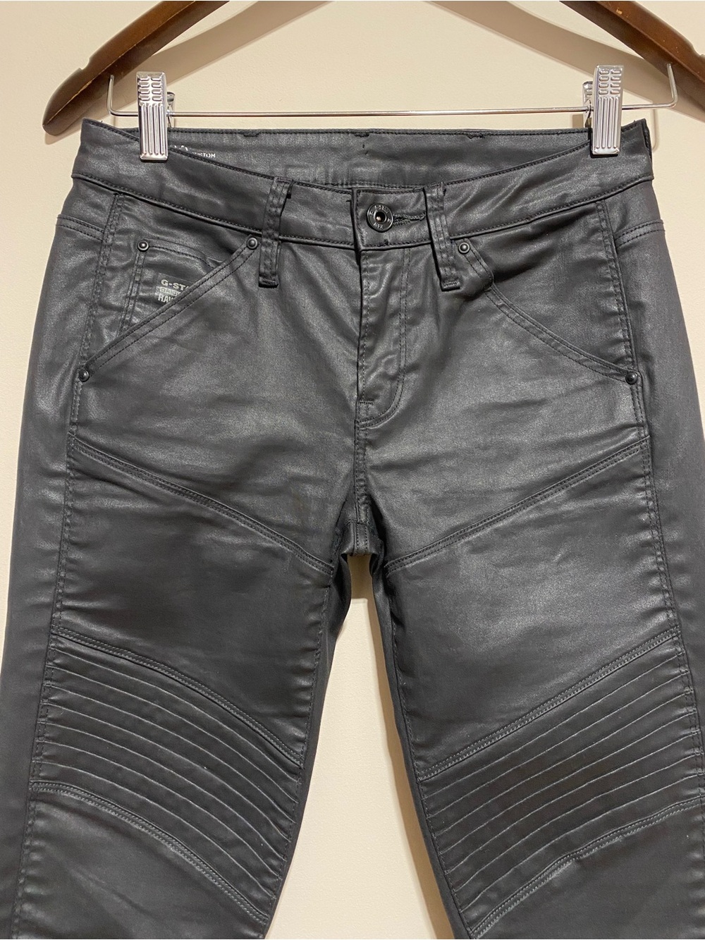 G-Star RAW Women's 5620 Custom Mid Skinny Jeans in black with a coated size 25 - Picture 7 of 14